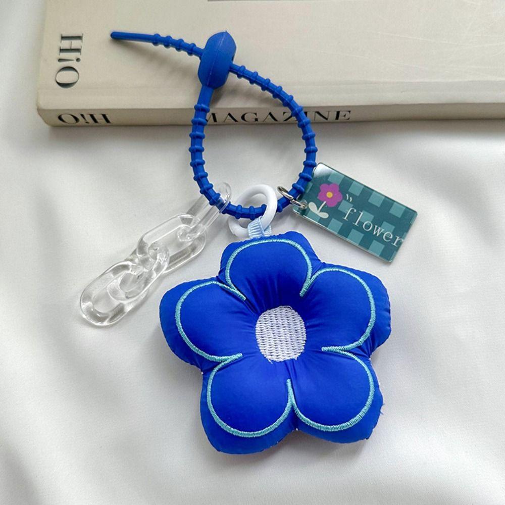 Key Chain Fabric Flower Keychain Fabric Flower Fabric Flower Bag Pendant  Car Keychain