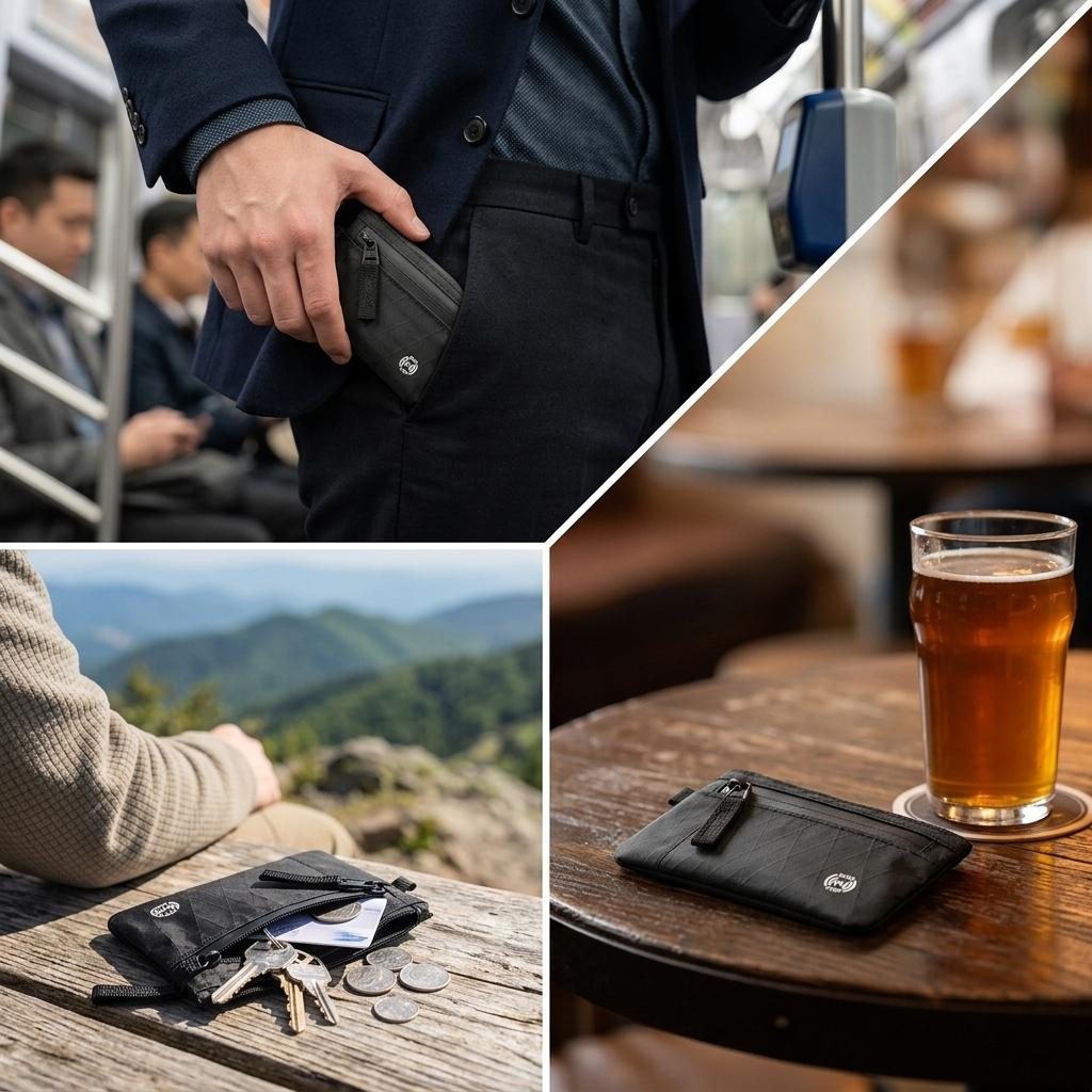 RFID Blocking X-PAC Mini Travel Key Wallet Coin Pouch For Outdoor Use