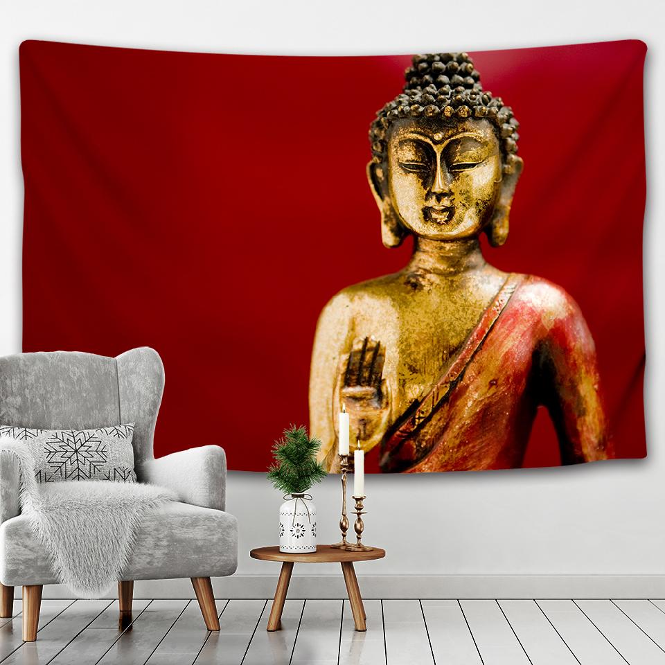 Buddha Wandteppich Blume Wandbehang Räucherkerze Buddha Statue Heimkunst Dekoration Schlafzimmer Wohnzimmer Hängevorhang