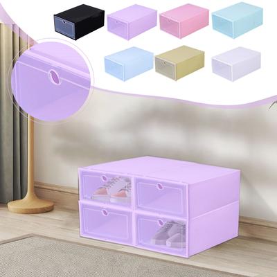 Schuhe Kunststoff Stapelbar Schuh Box Organizer Lagerung Klar Faltbare Home Textile Lagerung Zeug Organizer
