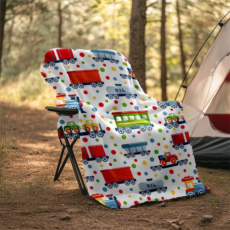 Cute Cars Theme Printed Blanket - Perfect for Couch, Bed, Travel & Outdoor Use | Machine Washable, Cozy & Durable.