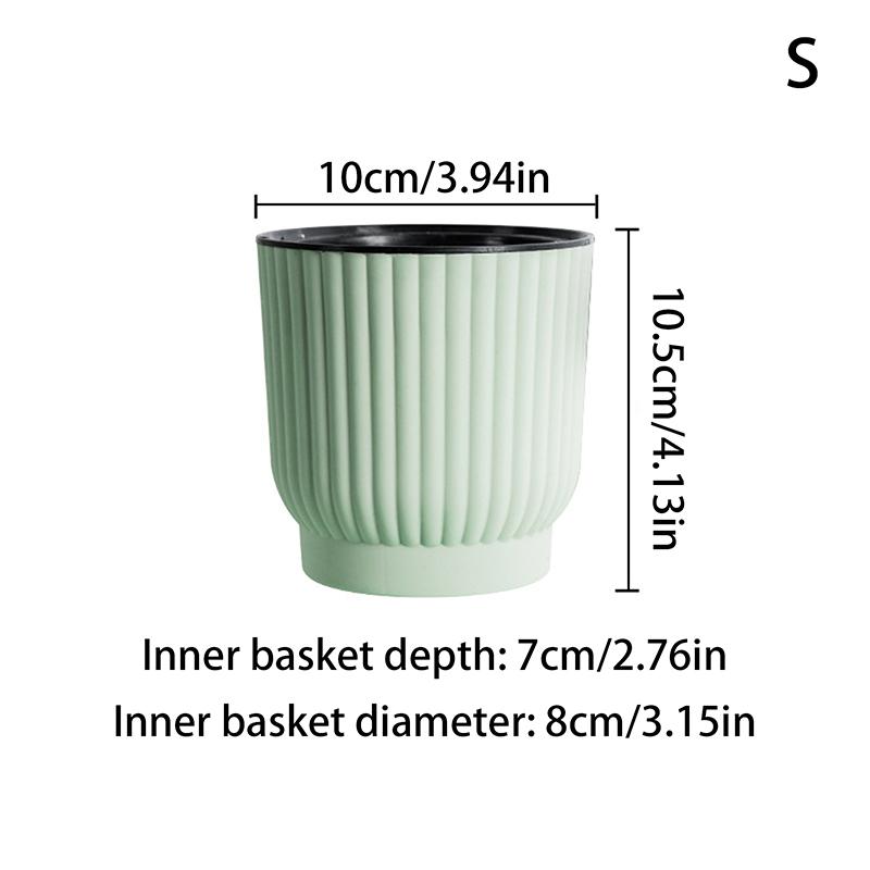 Lazy Self Watering Plastic Flower Pot Double Layer Hydroponics Green Plants Bonsai Pot Vases Succulent Potted Home Office Decor