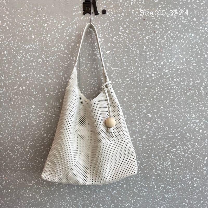 

Women s Bag 2025 New Arrival Internet Celebrity Contrast Color Retro Laser Cut Out Tote Bag Satchel Shoulder Underarm Bag Mother and Child Bag White