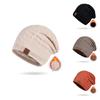 Knitted Winter Hat For Women With Thickening Lining Windproof Warmth For Outdoor Activities