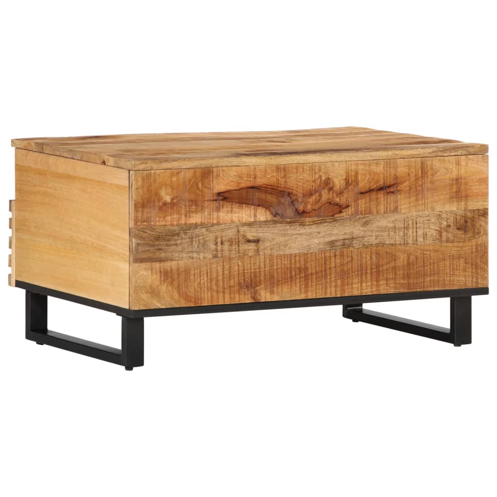  Coffee Table, 80x55x40 Cm, Rough Solid Mango Wood