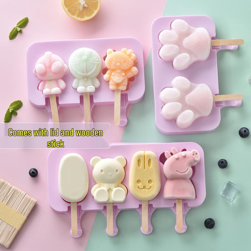 Silicone DIY Popsicle and Cheese Stick Mold - Ice Cream & Ice Cube Tray for Kids