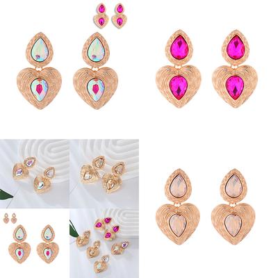 Style Golden French Retro Love Mid-Ancient Earrings Multi-Layer Metal Irregular Fashion Exaggerated