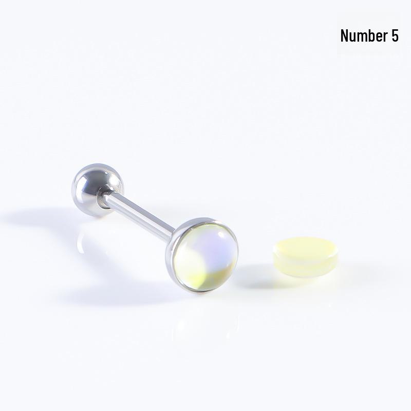 Renkli Buzlu Halter Dil & Kulak Piercingleri - Paslanmaz Çelik Piercing Süsü