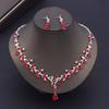 Luxury Purple Crystal Bridal Jewelry Sets for Women Earring Wedding Choker Necklace Set Bride Jewelry Sets Accessories