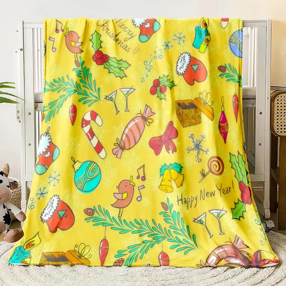 Festive Christmas  Flannel Thin Blankets Cozy Patterns for A Merry Holiday Flannel Blanket New Year Home Decoration Gift