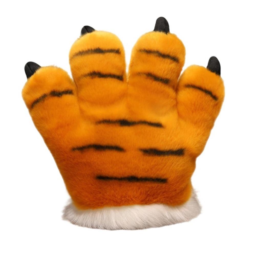

Stuffed Toys Faux Tiger Paw Gloves Furry Texture Bear Paw Plush Gloves Cosplay Costume brown tiger paw