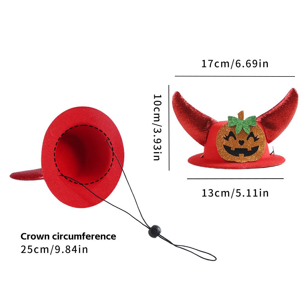 Halloween Pet Horns Adjustable for Cats Dogs Funny Party Hats Cute Devil Costume Trick or Treat Gear Satanic Pet Accessories