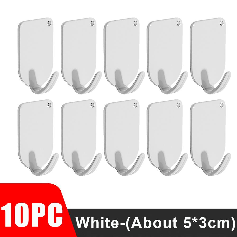 10/1PCS Stainless Steel Towel Hooks Waterproof Self Adhesive Hanging Holder Keys Bag Wall Hanger Bathroom Kitchen Organizer Hook