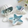 Unique Seaside Ceramic Jewelry Dish - Starfish/Shell Shaped Tray, Elegant Decor for Beach Houses & Trinkets Storage