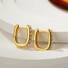 New Trendy Geometric Imitation Pearl Mini Huggie Hoop Earrings for Women Gold Color U Shape Ear Buckle Fashion Zircon Gifts