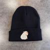 Fashion Knitted Hat With Capybara Embroidery Design Suitable For Daily Use