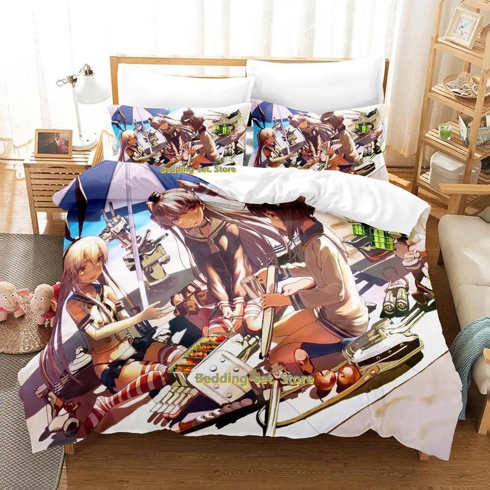 Kantai Collection Anime Bedding Set Single Twin Full Queen King Size Duvet Cover for Adult Kid Bedroom
