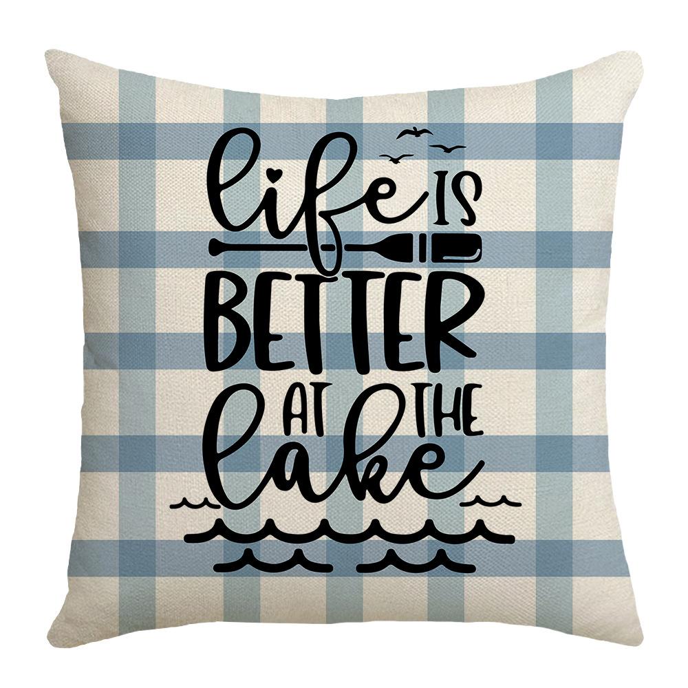 Modern Simple Cushion Fabric Sofa Pillow Nordic Style Living Room Office Nap Blue Ocean Pillow