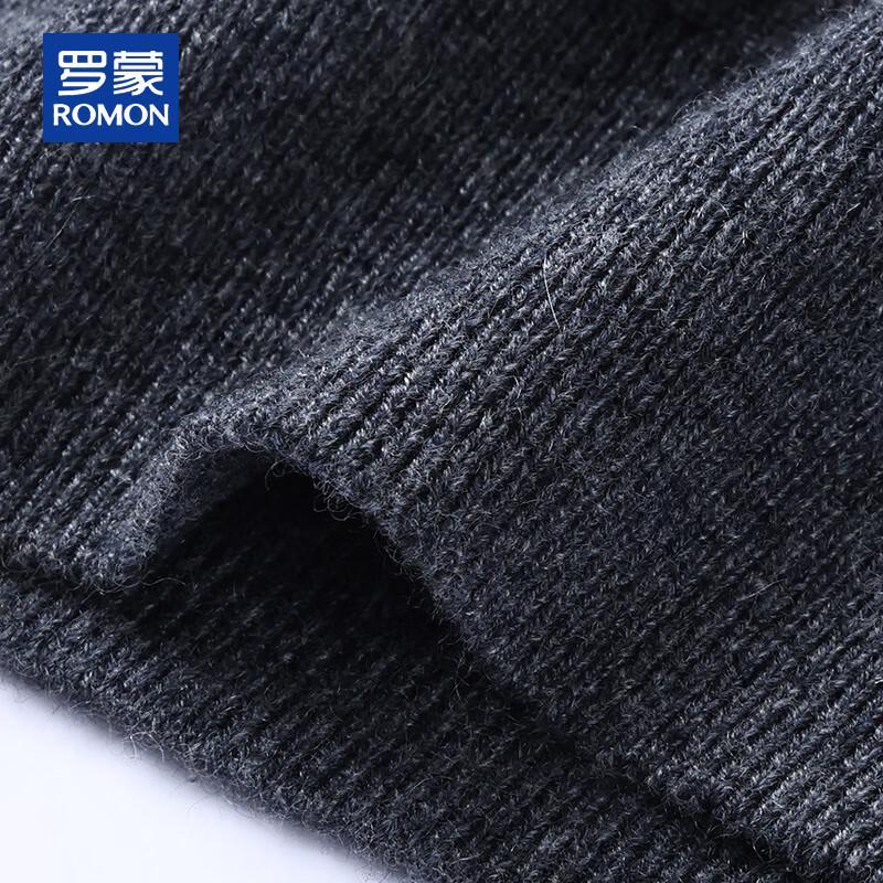 ROMON Men's 100% Cashmere V-Neck Thick Knit Cardigan