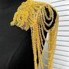 Pair Of Sequins Fringe Shoulder Patches For Party Attire Comfortable Long Wear Decorative Accent