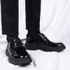 Derby Patent Leather Men's Shoes Fashionable and Versatile British Style Daily Leisure Business and Office Classic Groom's Shoes