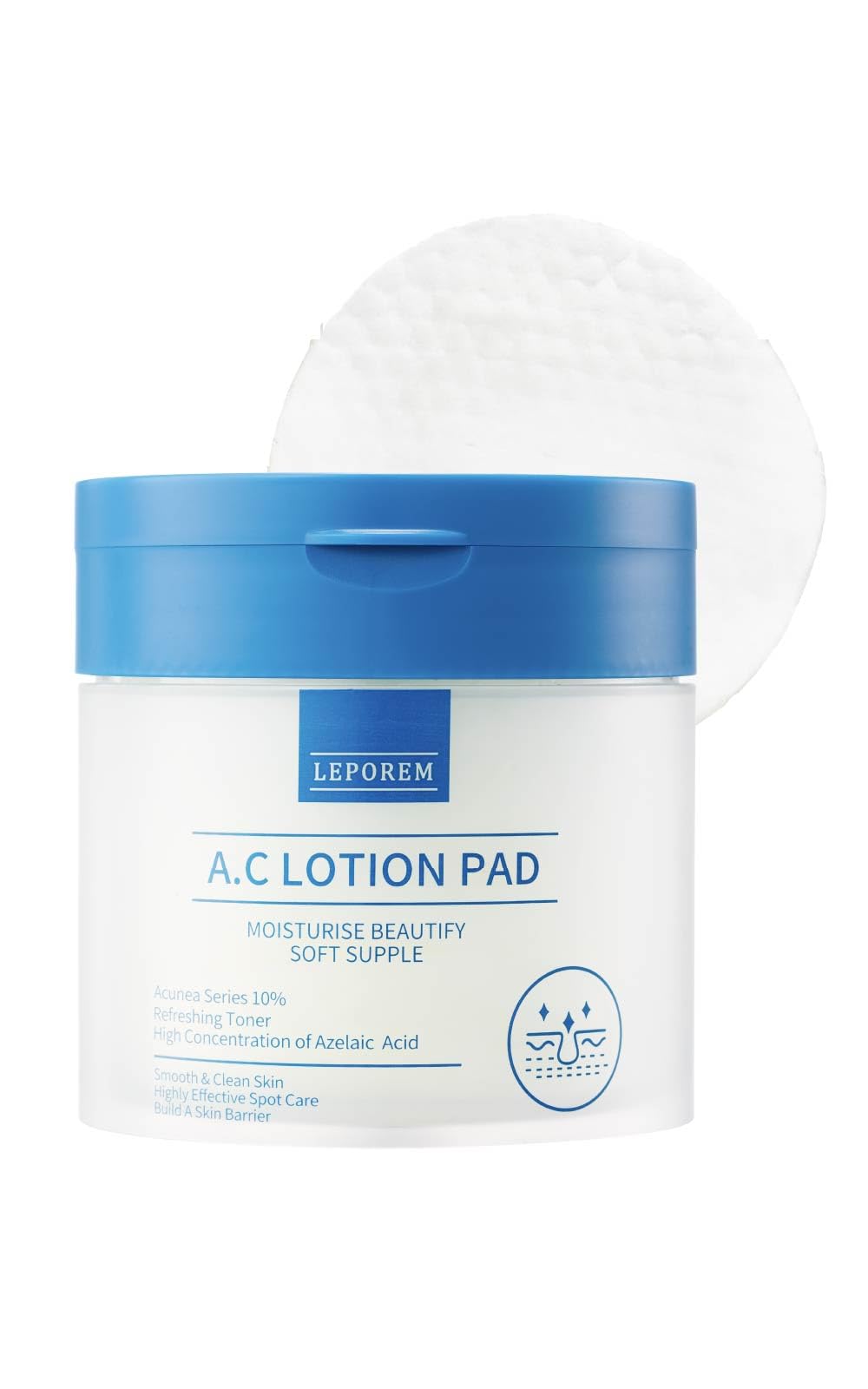 

LEPOREM Лосьон-тоник 60 Азелаиновая кислота Витамин C и Тусклость пор Можно использовать утром и Включает пинцет A.C.. Пэды, Пэды, Кислота, Ниацинамид, Производное,