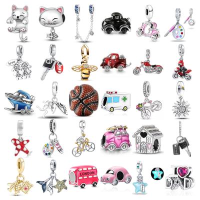 Europa Novo Cobre Carro Motor Amuleto Abelha Estrela Chave Pingente Pendente Conta Ajuste Mulheres Pulseira Original Joias Para Presente