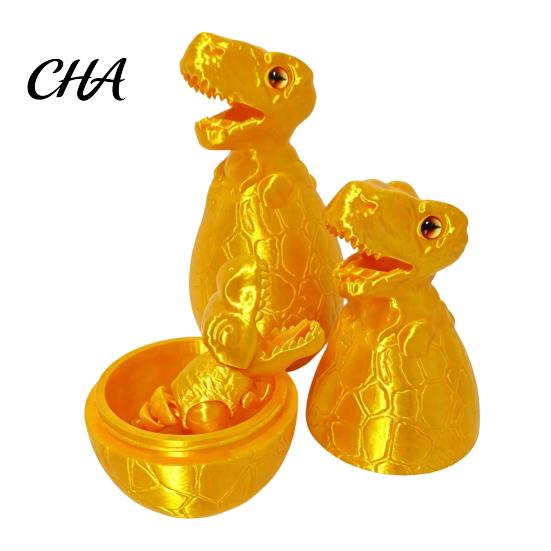 Dinosaur Stress Relief Toy 3D Printed Egg Toy, Articulated Tyrannosaurus Fidget for Desk Decor Relief, Desktop Ornament Home Office Collectible Model