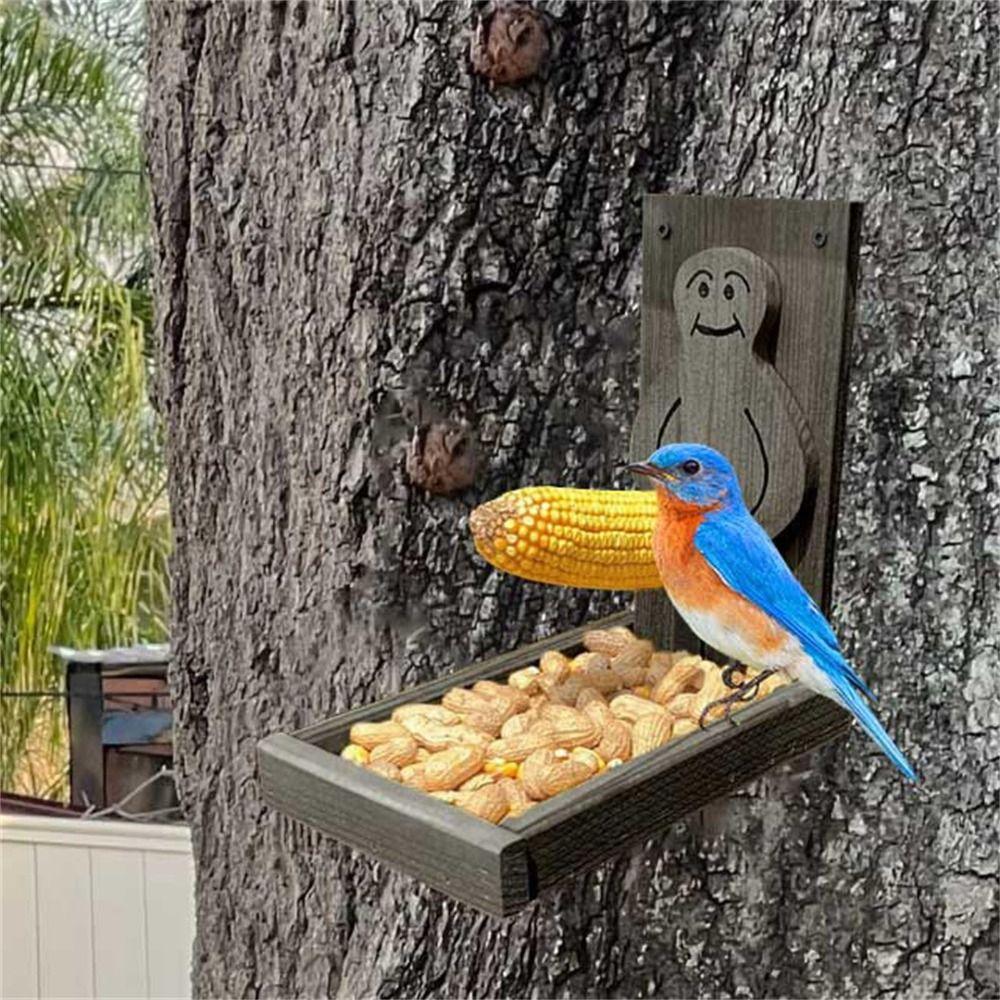 

Wooden Squirrel Feeder Proud Man Shape Proud Man Feeder Tree Decor Bird Feeders Yard
