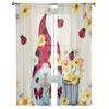 Frühling Gänseblümchen Marienkäfer Sheer Fenster Vorhänge Für Wohnzimmer Küche Kinder Schlafzimmer Voile Hängen Vorhang