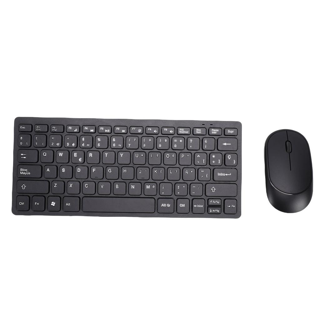 Spanish Wireless Keyboard 78 Keys Keyboard and Mouse for PC Laptop Thin and Lightweight