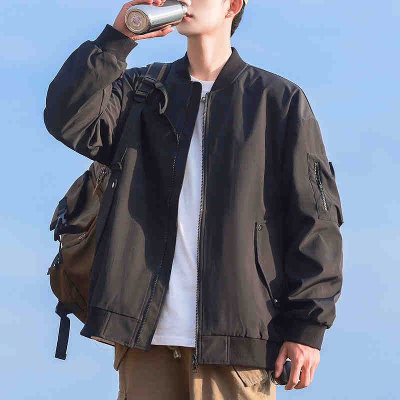 Jacket Men's Fall and Winter Baseball Collar Outdoor Water-resistant Loose Casual Top