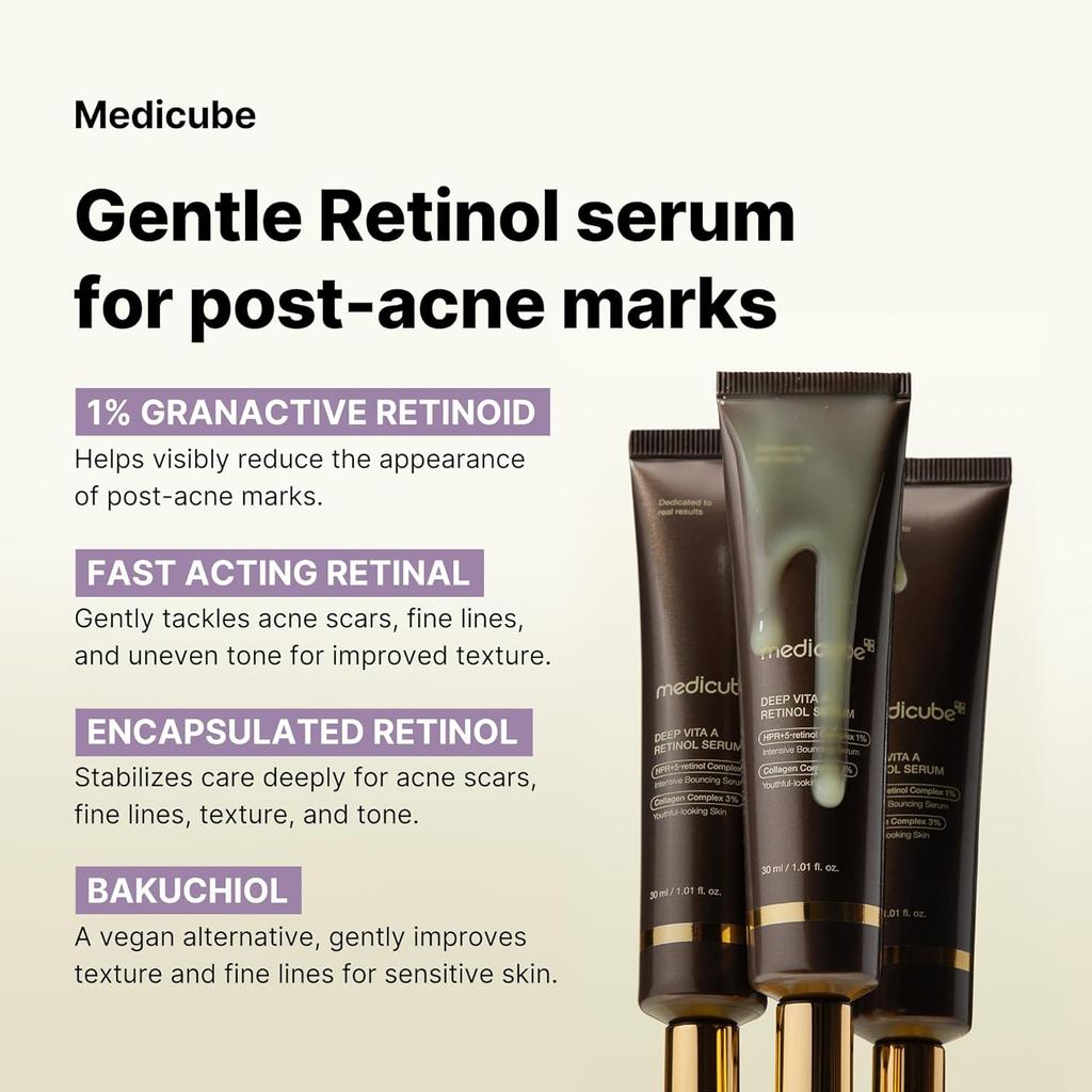 Medicube Deep Reviving Bakuchiol Retinol Serum - Anti-Ageing Serum with Retinol & Bakuchiol for Fine Lines