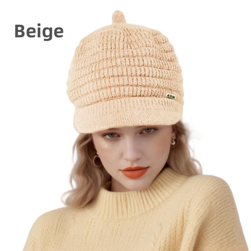 Fleece-Lined Wool Beret for Women: Warm, Thick, and Stylish for Autumn and Winter