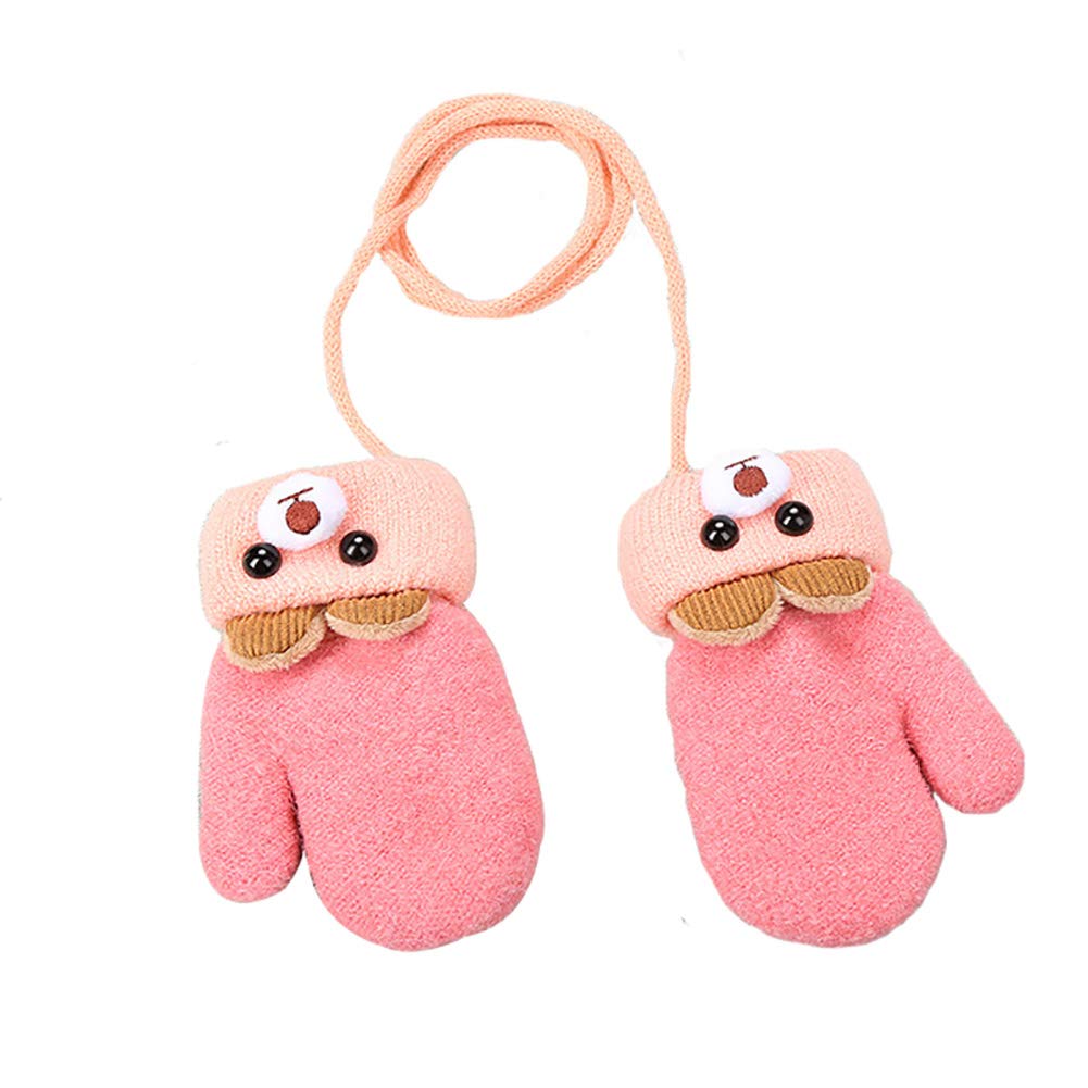 Knit Thick Bear Mittens for Boys and Warm with Perfect for Outdoor Snow and Cold with Boa Cute for Toddlers Ages Unisex [eipatu] Kids' Mittens,