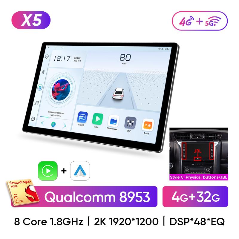 

Ainavi 13,1 дюйма для Toyota Fortuner 2015 2017 2018 2020 2021 беспроводной Carplay Android Auto Car Radio 4G мультимедиа Autoradio