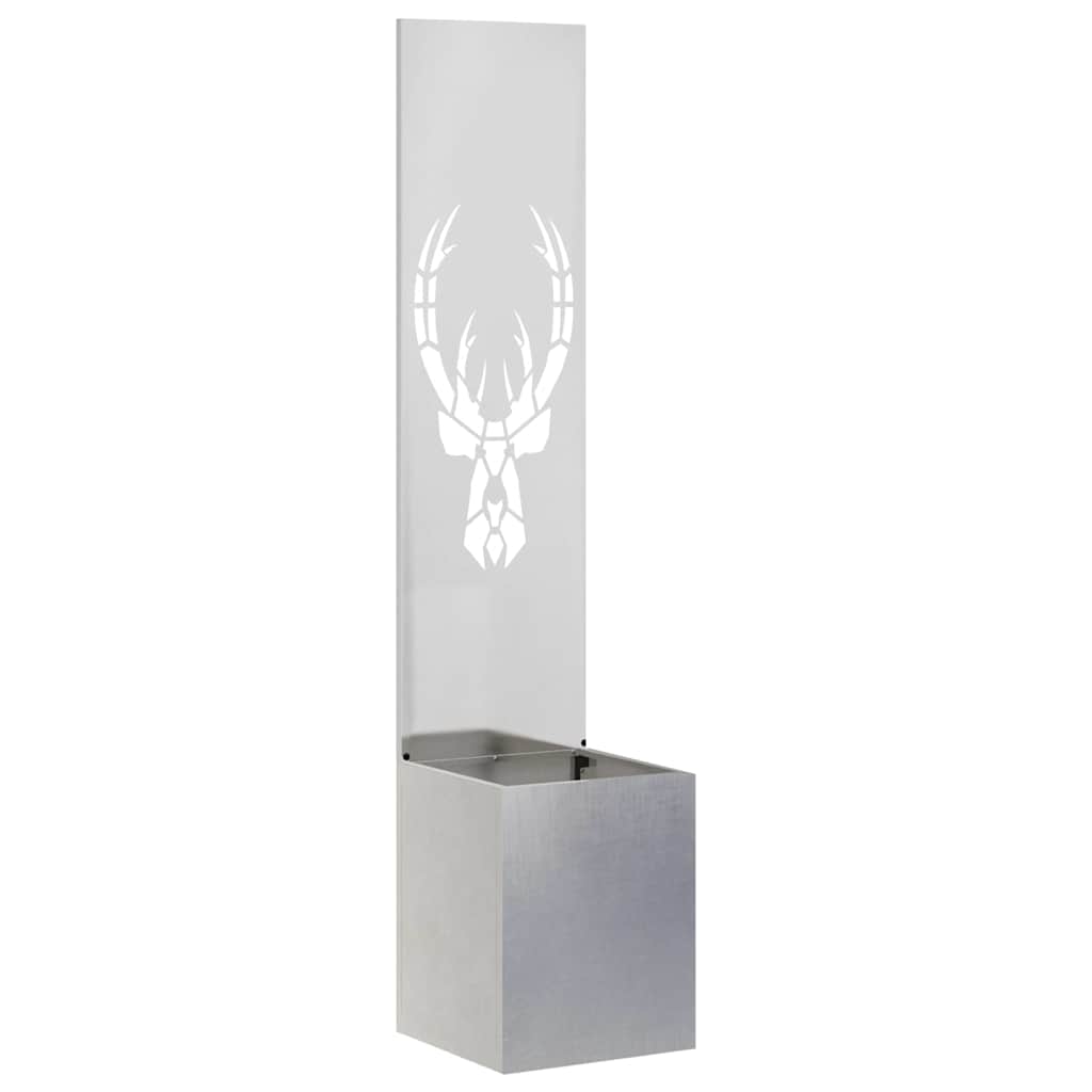 Garden Privacy Screen Canvas Silver 32 X 32 X 150 Cm Stainless Steel