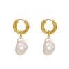 Trendy Irregular Pearl Earrings: European & American Retro Luxe Ear Hoops & Cuffs