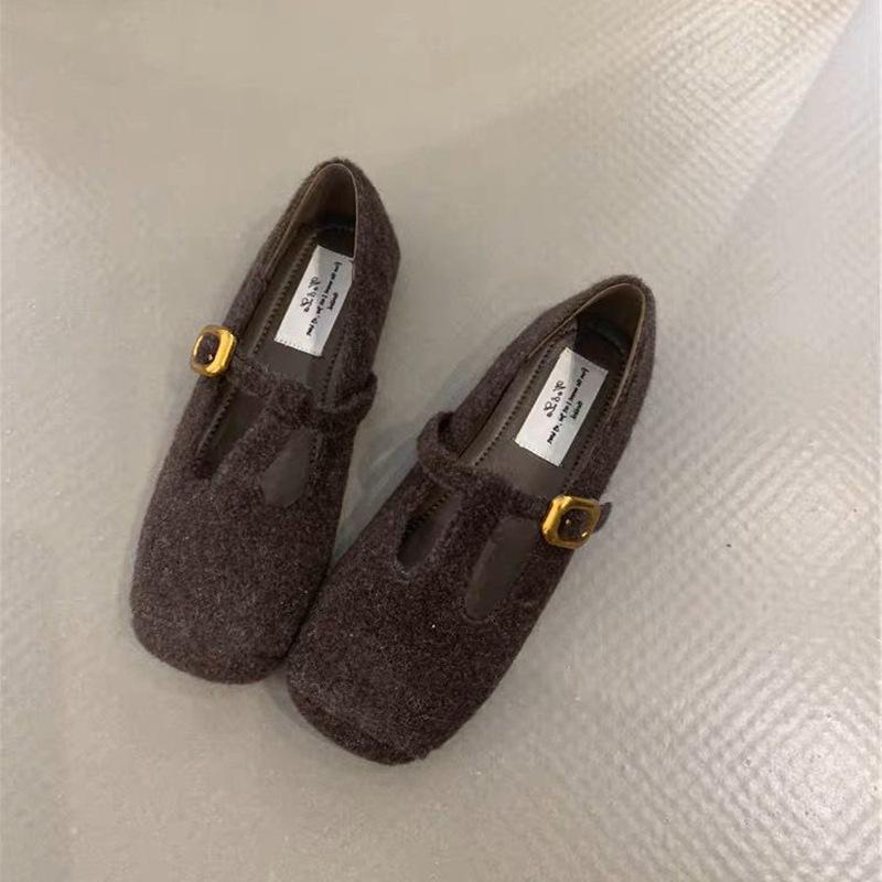 Retro Mary Jane Schuhe Damen 2025 Herbst und Winter neu Französisches Temperament elegant Feenwind Gürtel weiche Sohle Abendschuhe Einzelne Schuhe