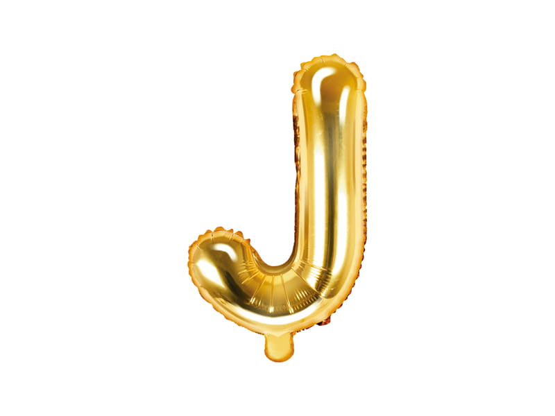 Balon Foliowy Litera "J" Złoty 35 Cm