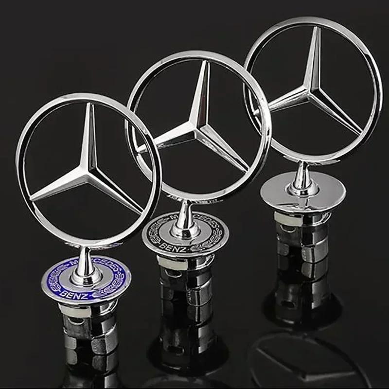 Star Bonnet Badge Car Hood Front Chrome Logo Hood Marking For Mercedes Benz C E S Class W204 W205 W212 W213 W211 W220 W222 W223