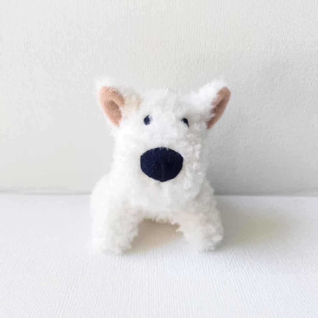 10cm West Highland White Terrier Plush Keychain Mini Dog Doll Cute Puppy Bag Charm Pendant Toy 10cm lying west highland dog