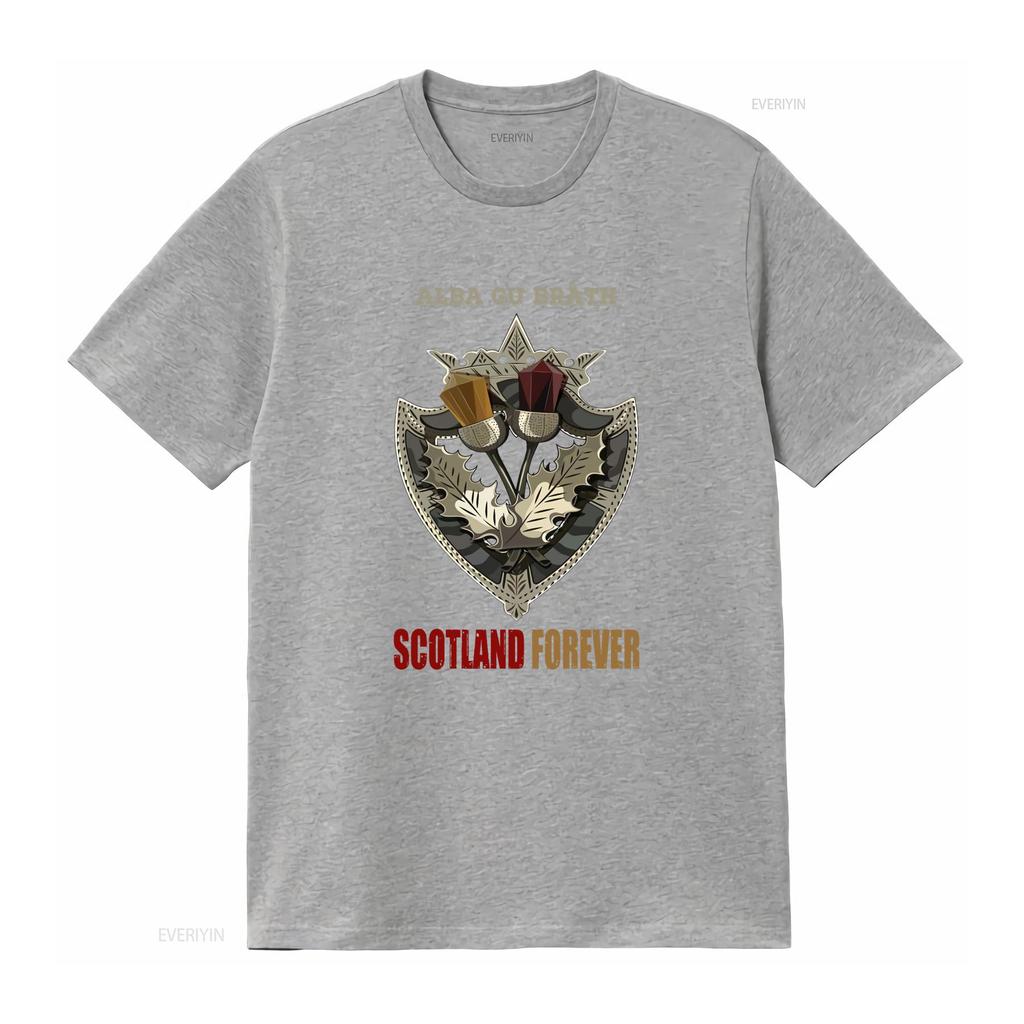 Alba Gu Bràth Scotland Forever T Shirt 6319 Scottish Thistle Shield Design for Patriotic Style Vintage Washed Homme Comfortable