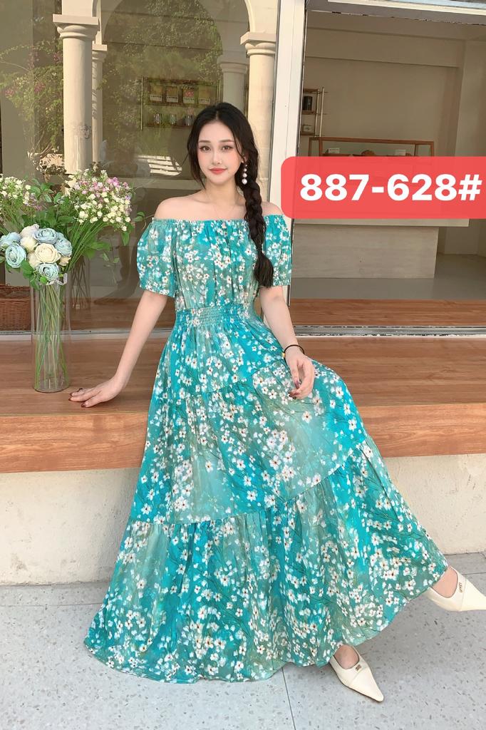 Seaside vacation beach dress cotton floral dress female shabahemi muslim