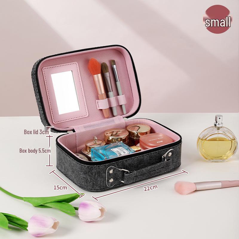 

Stylish Denim Sequin Makeup Case 8012 - Large Capacity Skincare & Cosmetics Storage Box