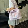 Casual Large-capacity Bag Women 2025 New Cartoon Puppy Nylon Canvas Bag Embroidered Letter Shoulder Tote Bag