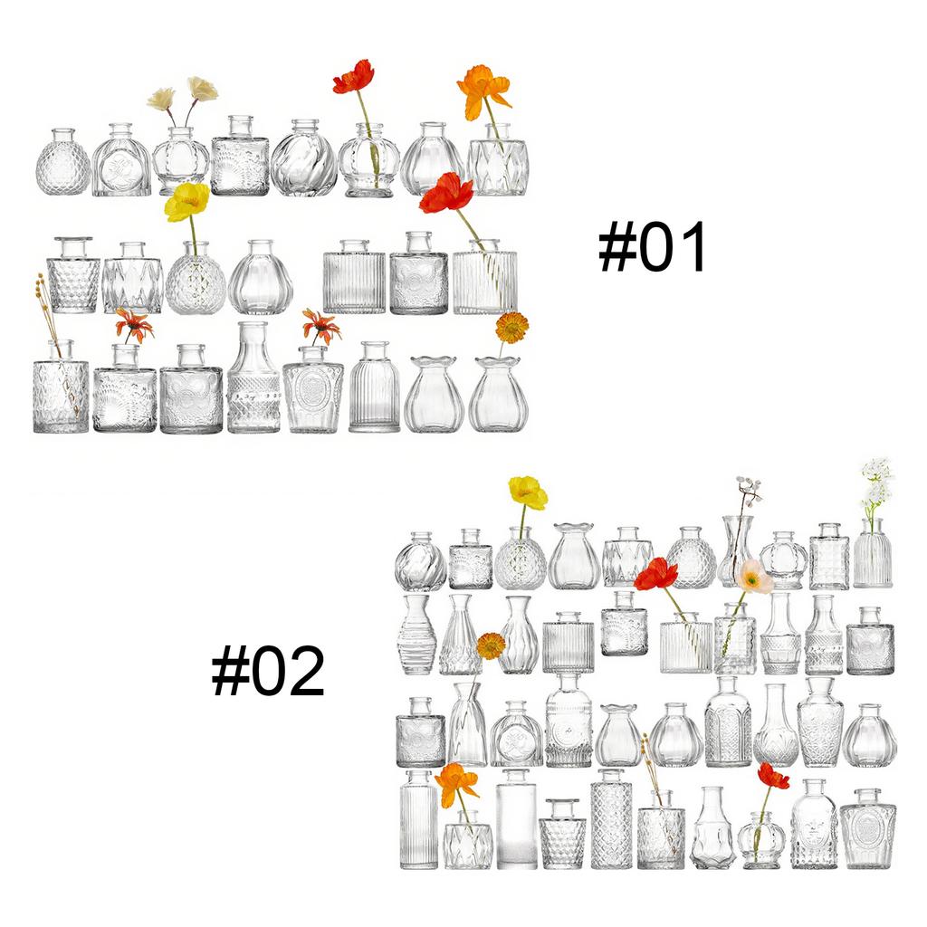 Small Flower Vase Clear Decorative Vase Clear Glass Bud Vases for Home Wedding Table Decorations