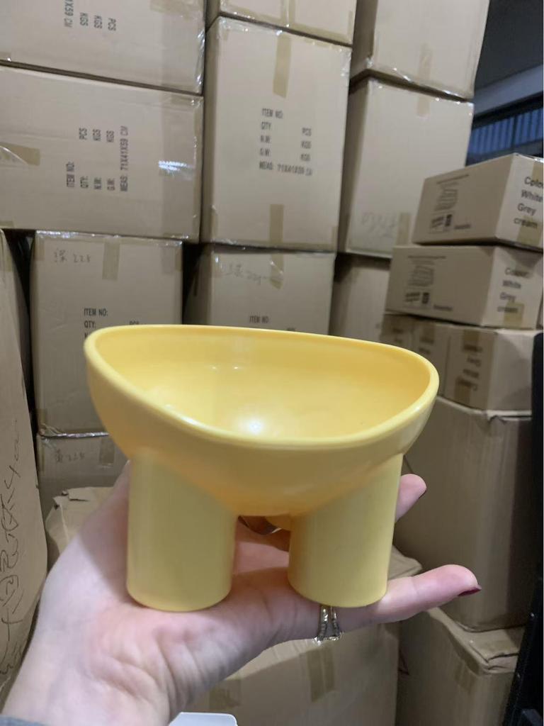 Pet Supplies Macaron Color Elephant Leg Bowl - Anti-Spill Slanted Mouth Cat Bowl with Neck Protection.