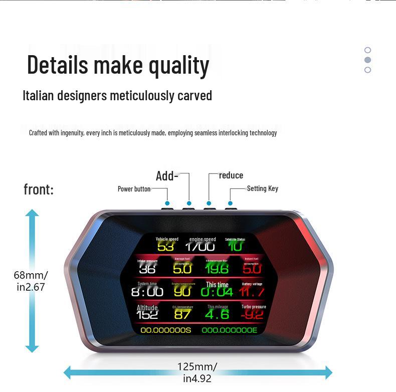 Universal Smart OBD Car HUD: Portable Head-Up Display with HD Speedometer