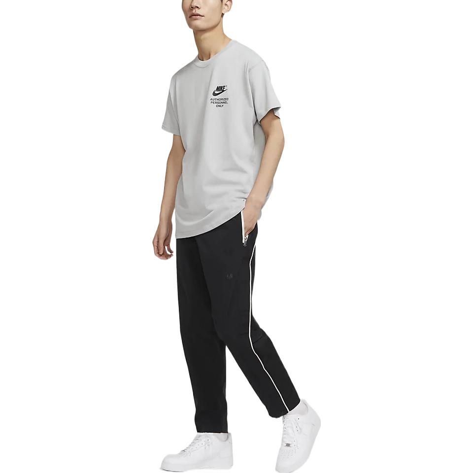 Nike T Shirts Men's Gray Crew Neck Moderate Straight Fit DM6428-077